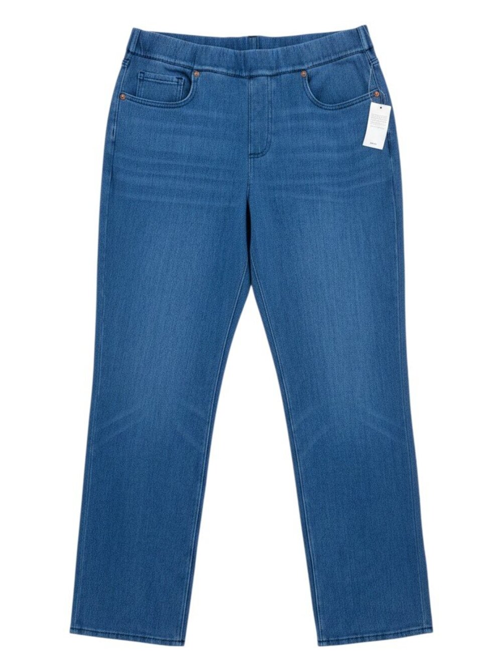 Lands' End Starfish Pull-On Knit Jeans Medium Wash Blue Denim Women's Size S/P